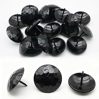 20pcs 1.5 inch Large Clavos Decorative Nails, Round Head Antique Clavos Iron Fasteners Rustic for Farmhouse Ornamental Wood Doors Shutters Gates Furniture (Black)