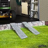 Vista 6 de BEJONI Rampas de cobertizo de acero de 40", 2 piezas con capacidad total de 960 libras, rampa de cobertizo para cortacésped, rampas de remolque