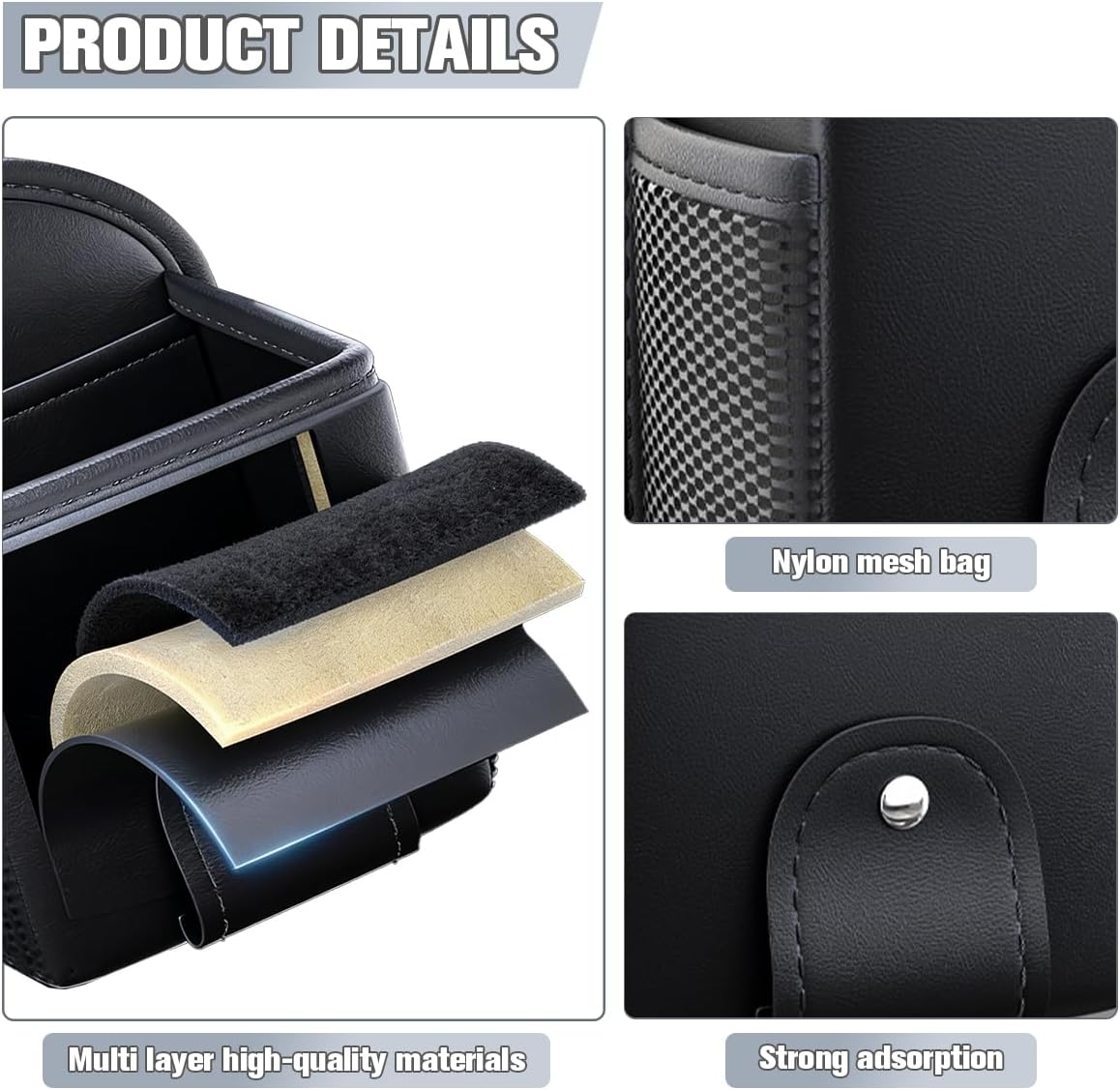 Car Air Vent Storage Bag, Leather Hanging Vent Sunglasses Phones Holder Key Card Coin Organizer Pouch, Multifunctional Auto Dashboard Storage Pocket, Universal for Vehicles