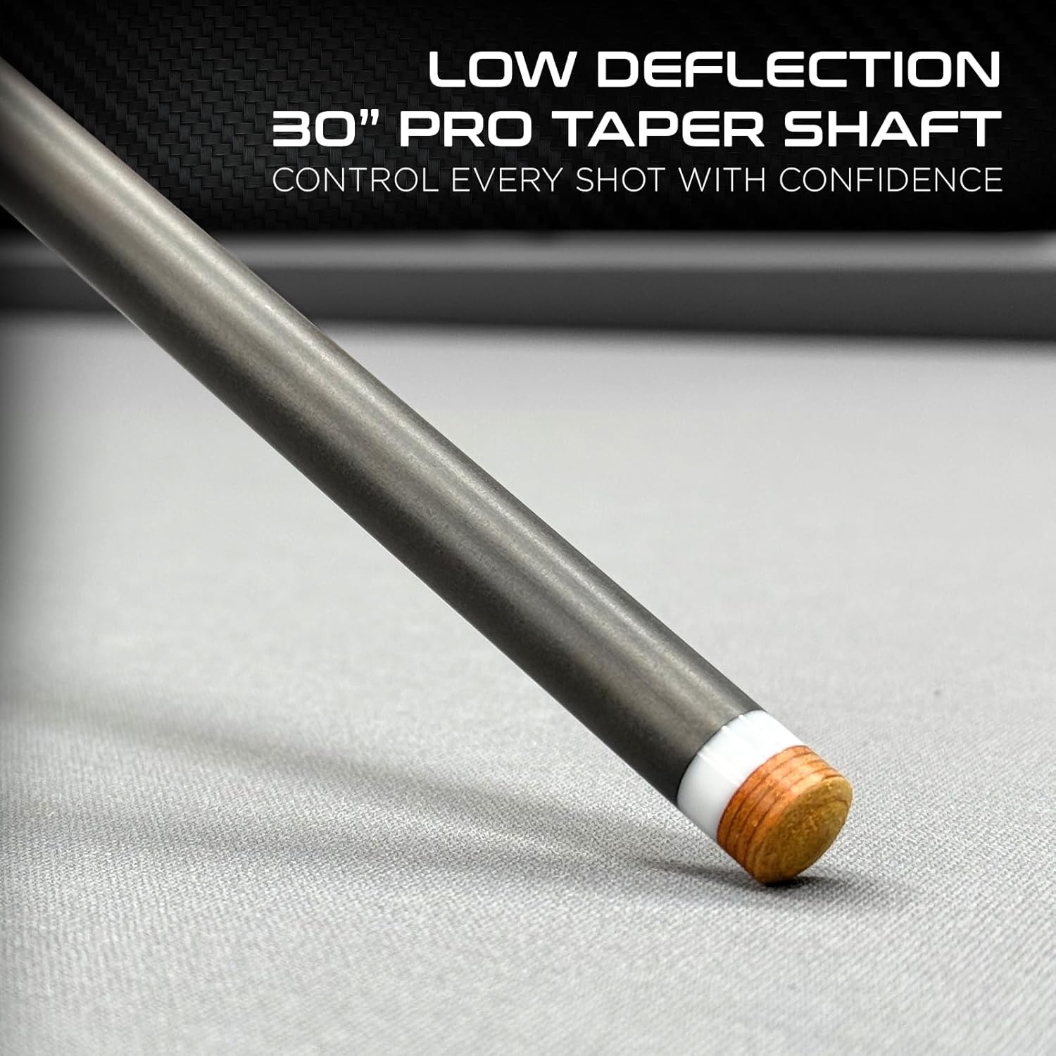 RHINO Eclipse II Carbon Fiber Pool Cue, Low Deflection Carbon Shaft with 11.8mm /12.5mm Nishiki Japan Tip and 3/8-8 Joint, Professional Pool Stick for Adults with Microfiber Leather Grip