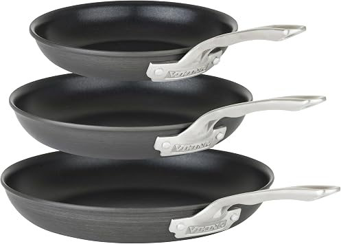 Viking Nonstick Frying Pan Set, Hard Anodized Non Stick Fry Pan Bundle, 8-Inch, 10-Inch, and 12-Inch