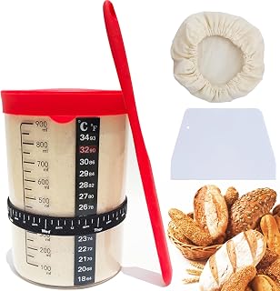 35OZ Sourdough Starter Jar Kit Sourdough Borosilicate Glass Jar Reusable Wide Mouth Home Bakery Silicone Cover Sour Dough Bread Baking Supplies - Bread Making Kit for Beginners & Pros