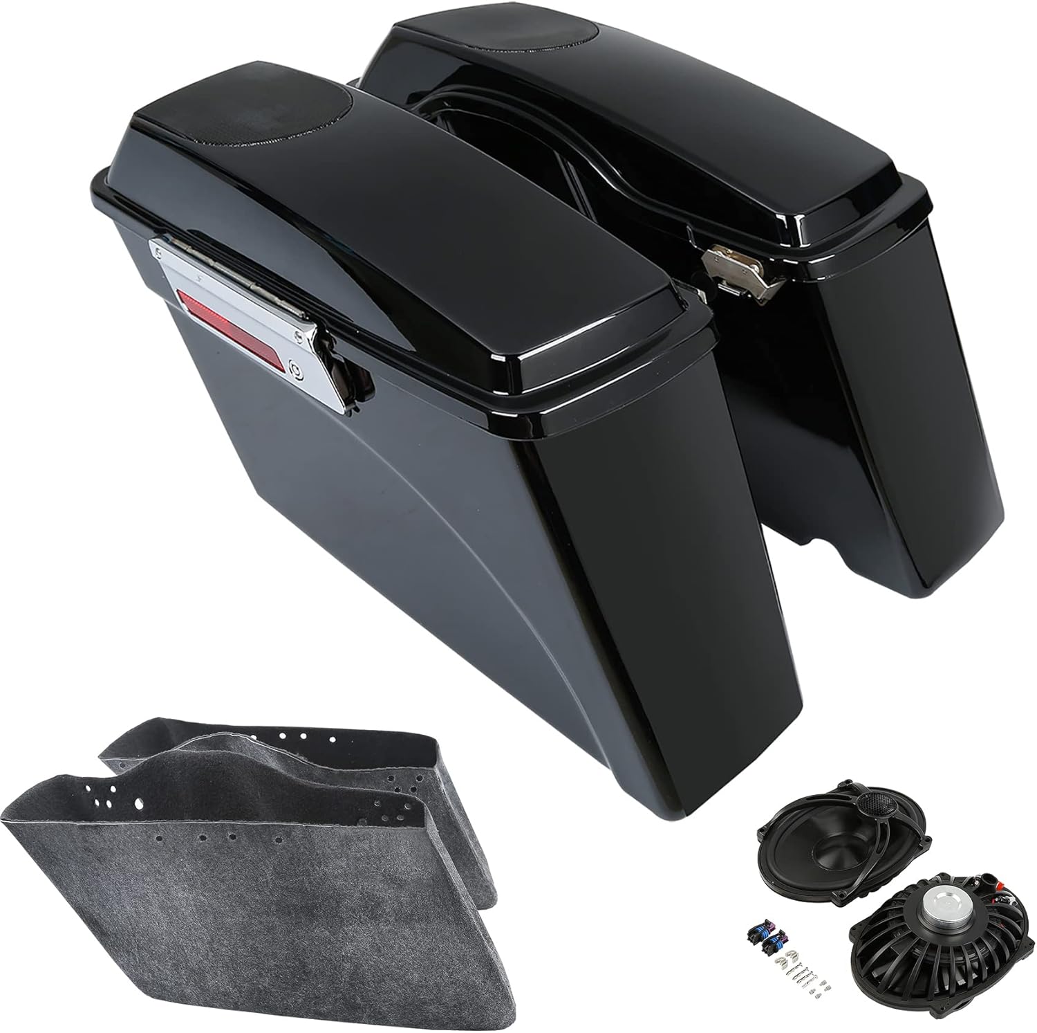 TCMT Hard Saddlebags W/ 5"x7" Speaker Lids 5"x7" Speaker For Harley Touring Road King Glide 1994