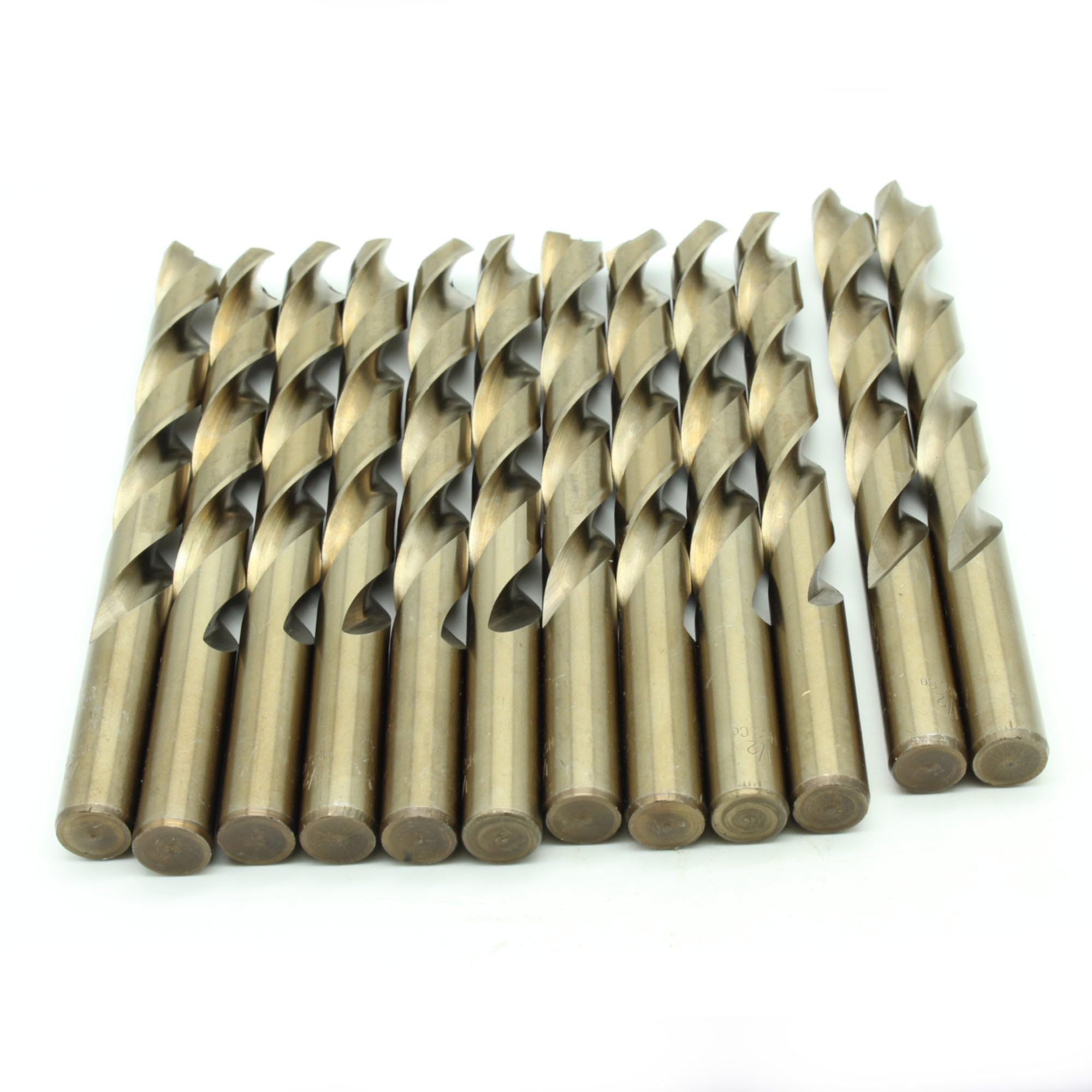 TEMO 12 pc 1/2 Inch M35 Cobalt 135 Degree Jobber Length Twist Drill Bit 6 Inch Length