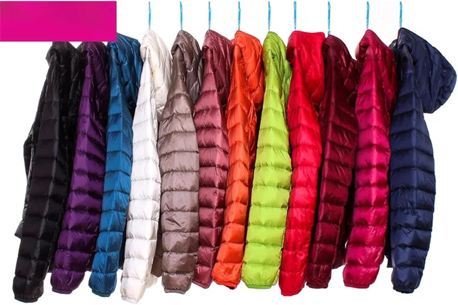 Mnjyihy Women Winter Lightweight Packable Down Jacket Winter Full-Zip Warm Hooded Parka Coat Portable Outwear