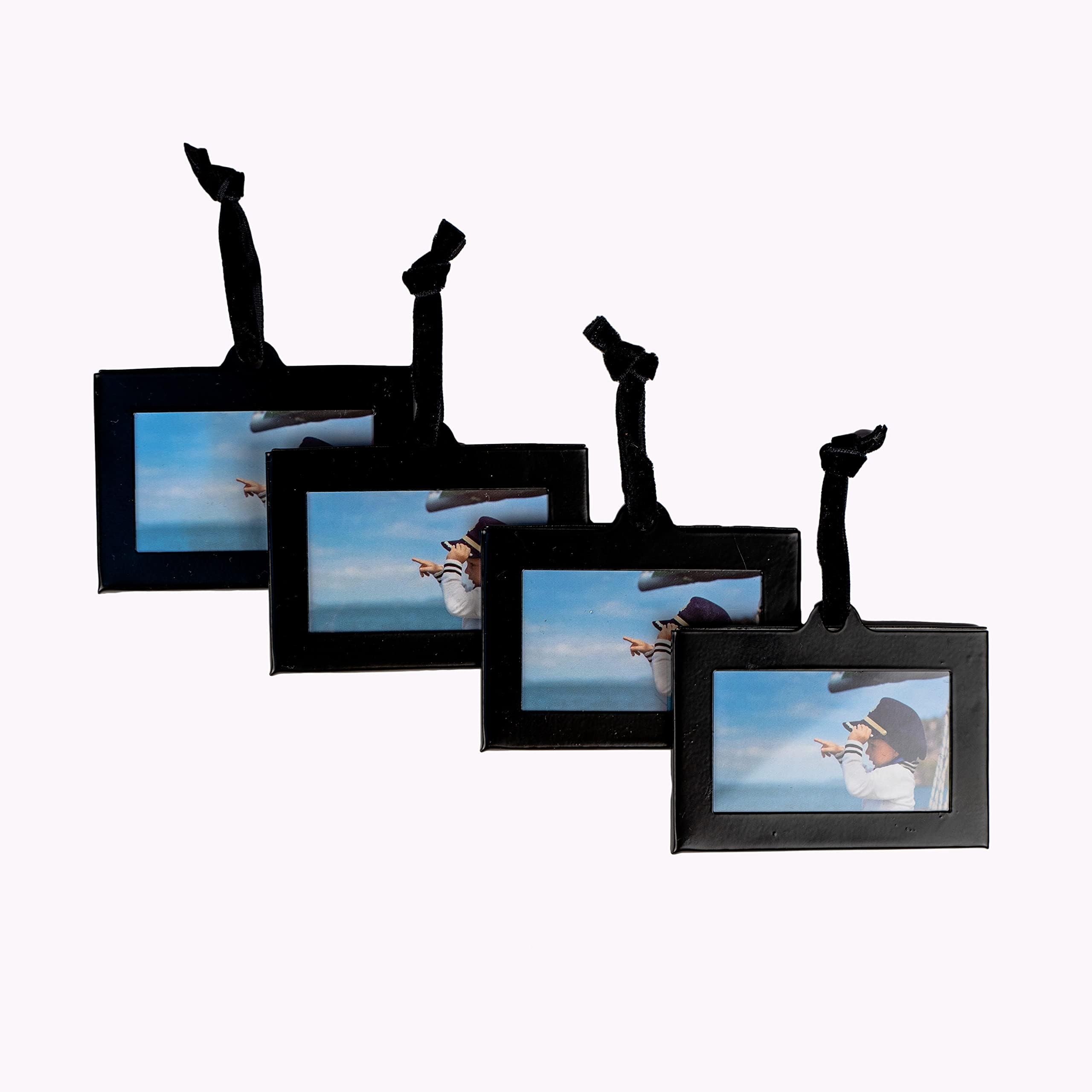 Set of 4 Extra Small Black Horizontal Hanging Frames For Photo Picture Tree Display