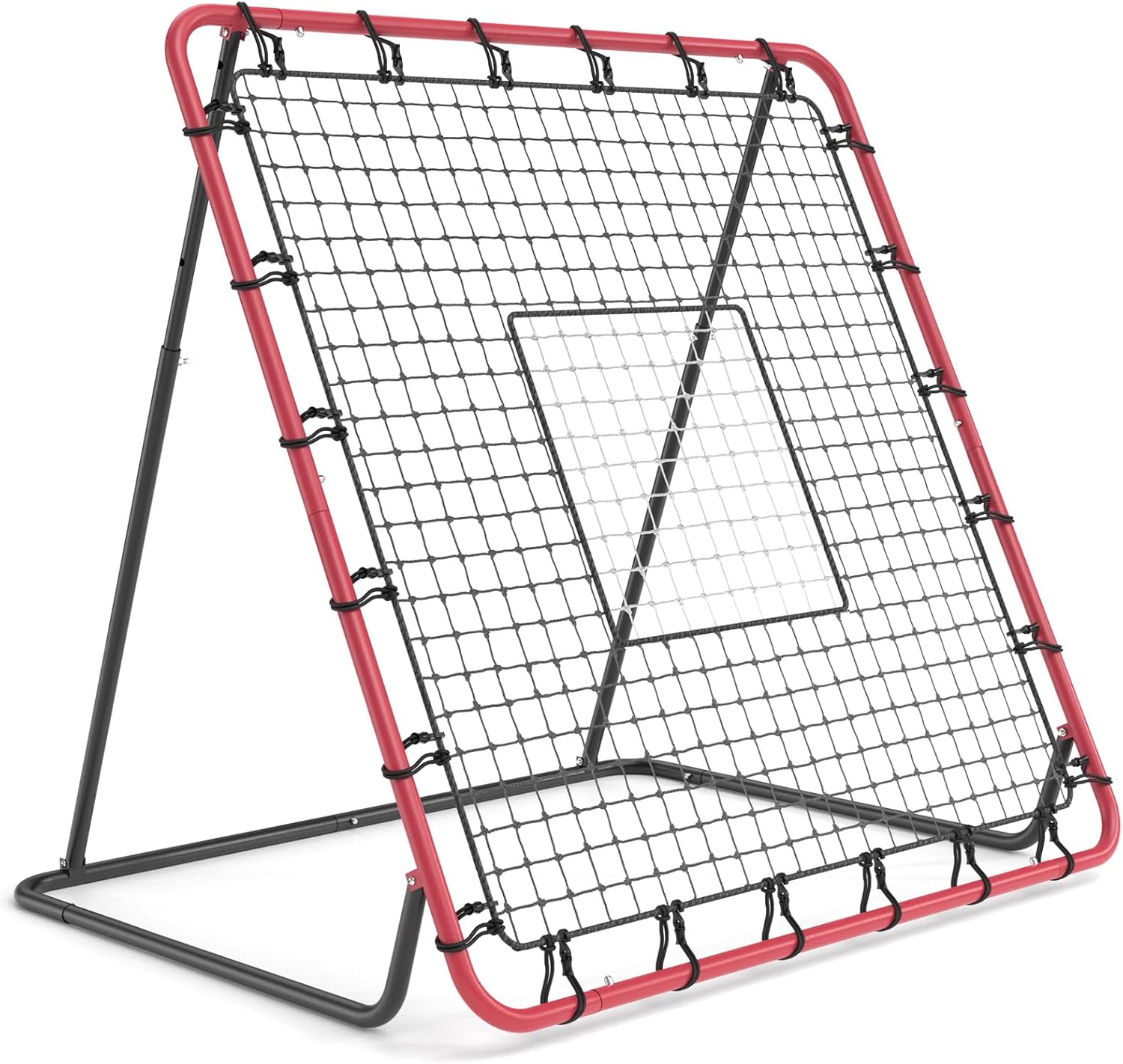 Baseball Rebounder Net 4 x 4.5 ft Baseball Bounce Back Return Net Softball Pitch Back Rebounder Training Equipment with 6 Adjustable Angles, for Pitching Fielding Catching Practice