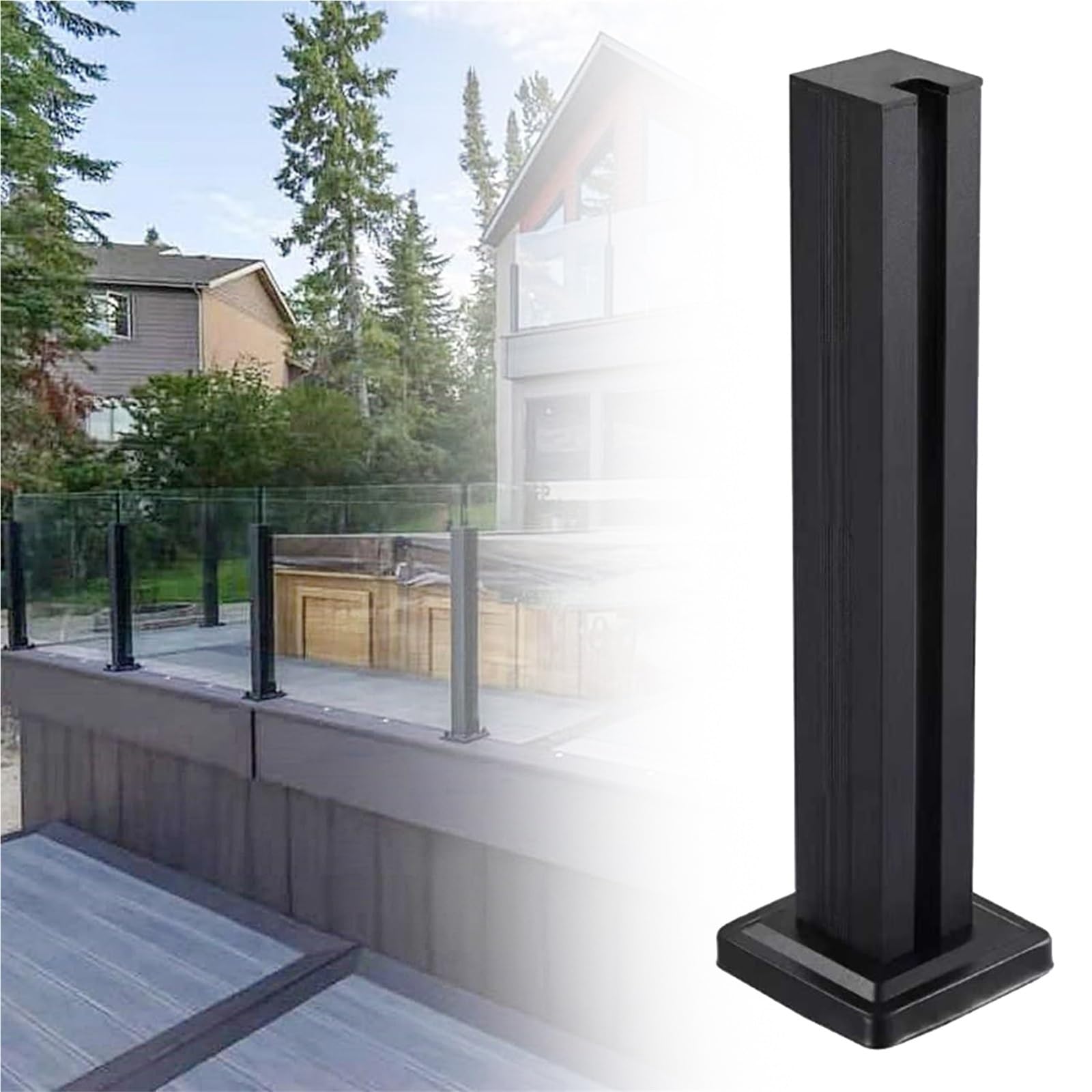 Columna de balaustrada duradera de 115 cm con diseño premium de borde en A