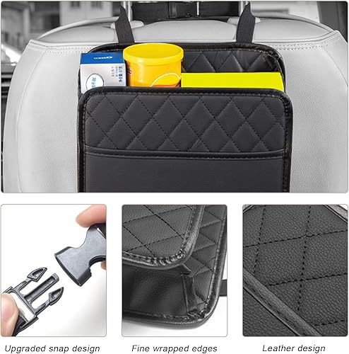 Miniatura 5 de Organizador de respaldo de asiento de automóvil, bolsa colgante plegable de gran capacidad con 3 bolsillos adicionales, organizador de