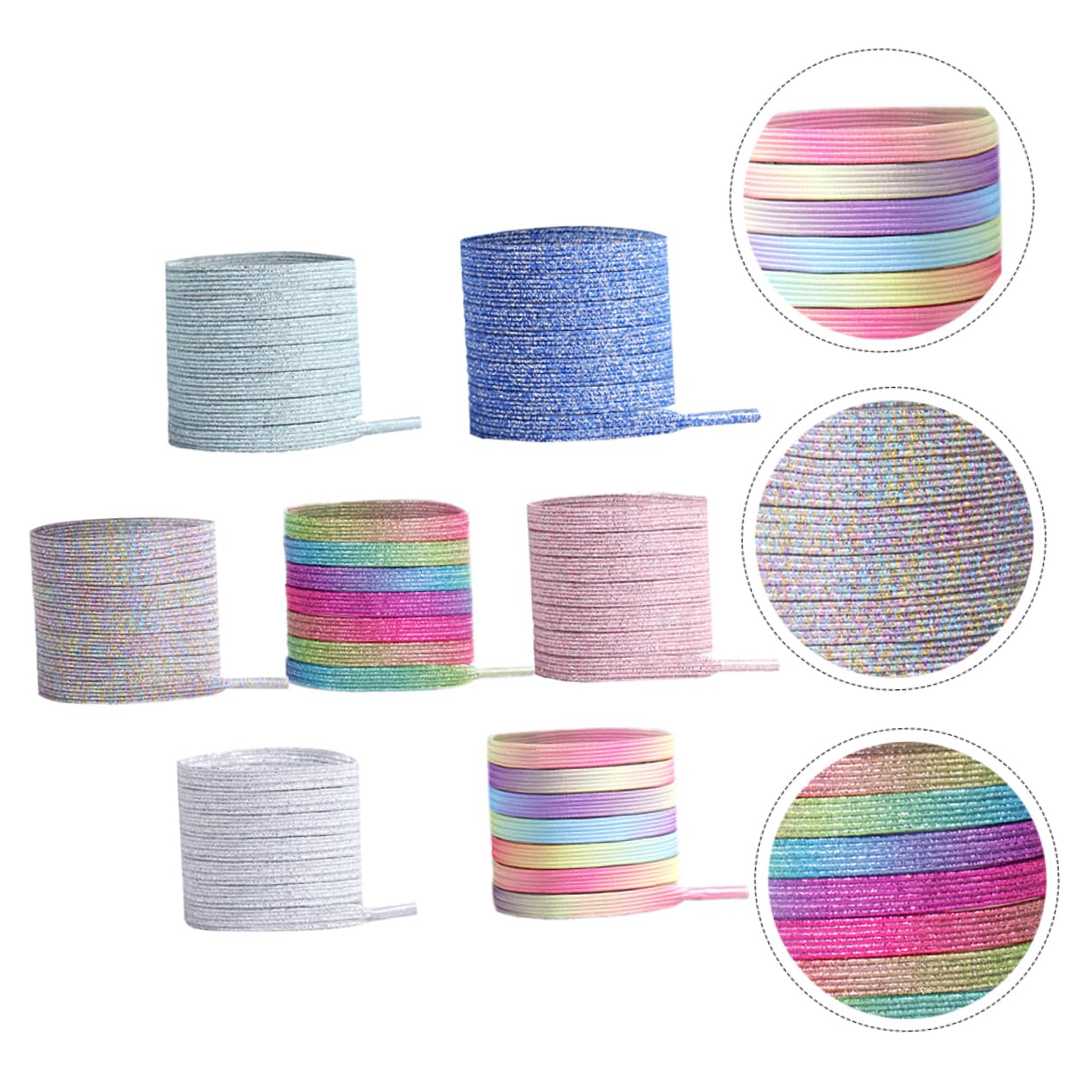 PACKOVE Fibbia senza lacci pigri lacci delle scarpe elasticizzati sostituzione dei lacci glitterati lacci scarpe elastici stringhe elastiche per scarpe shoe clips lacci senza lacci