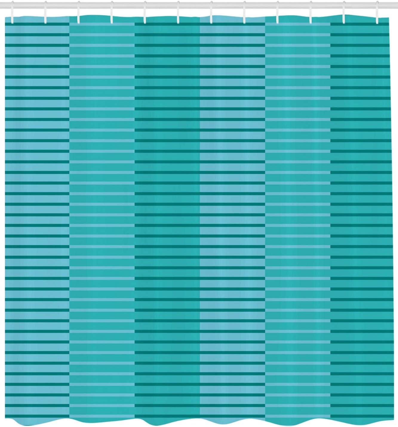 Ambesonne Abstract Shower Curtain, Abstract Stripes Pattern Digital Image in Different Modern Style Print, Cloth Fabric Bathroom Decor Set with Hooks, 105" Extra Wide, Turquoise Blue