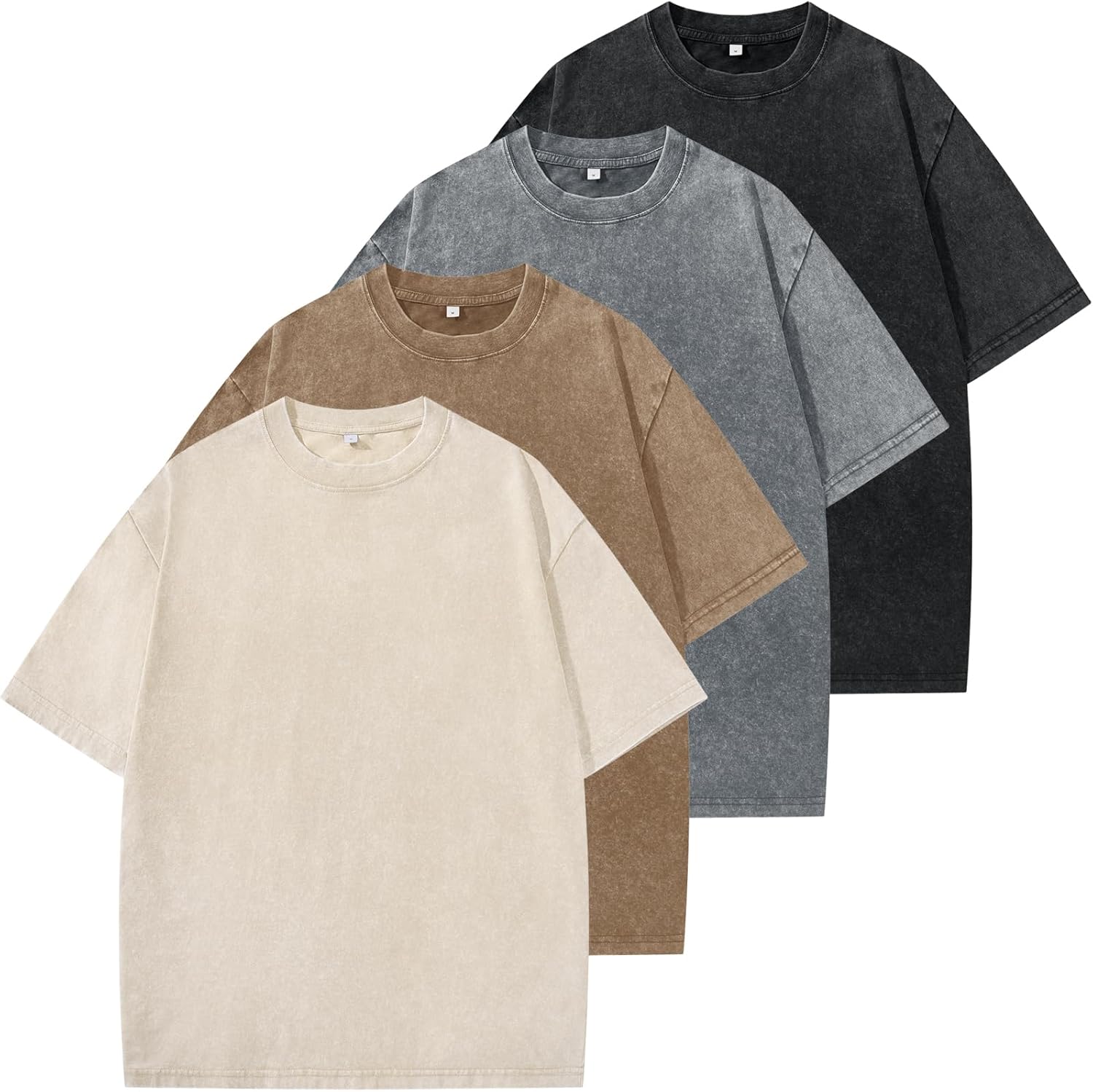 ZITY Mens Oversized Cotton T Shirts Vintage Washed Loose Fit Tshirts for Men Short Sleeve Tees Streetwear Baggy Tops