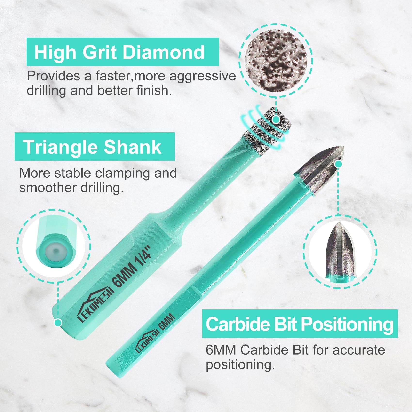 Mandrex Premium Diamant-Fliesenbohrer Set 6-teilig  Produktbild-Vorschau 3
