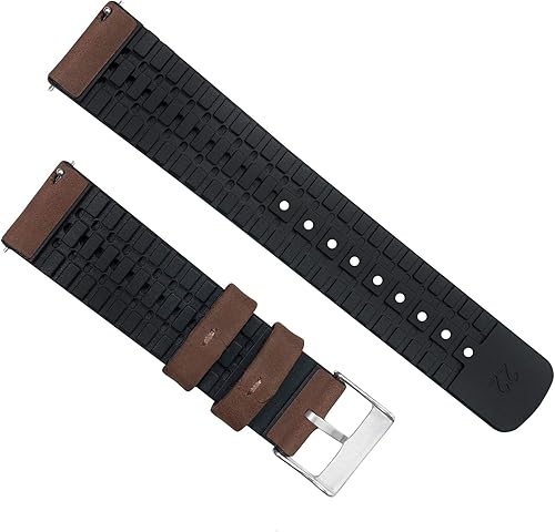 Miniatura 4 de BARTON Bandas de cuero y goma híbridas con barras de resorte de liberación rápida integradas - 316L Acero inoxidable - Elige color - Bandas de reloj