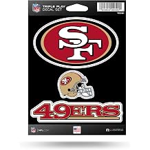 NFL Football San Francisco 49ers Triple Play Decal Set 5" x 7" 3 Decals