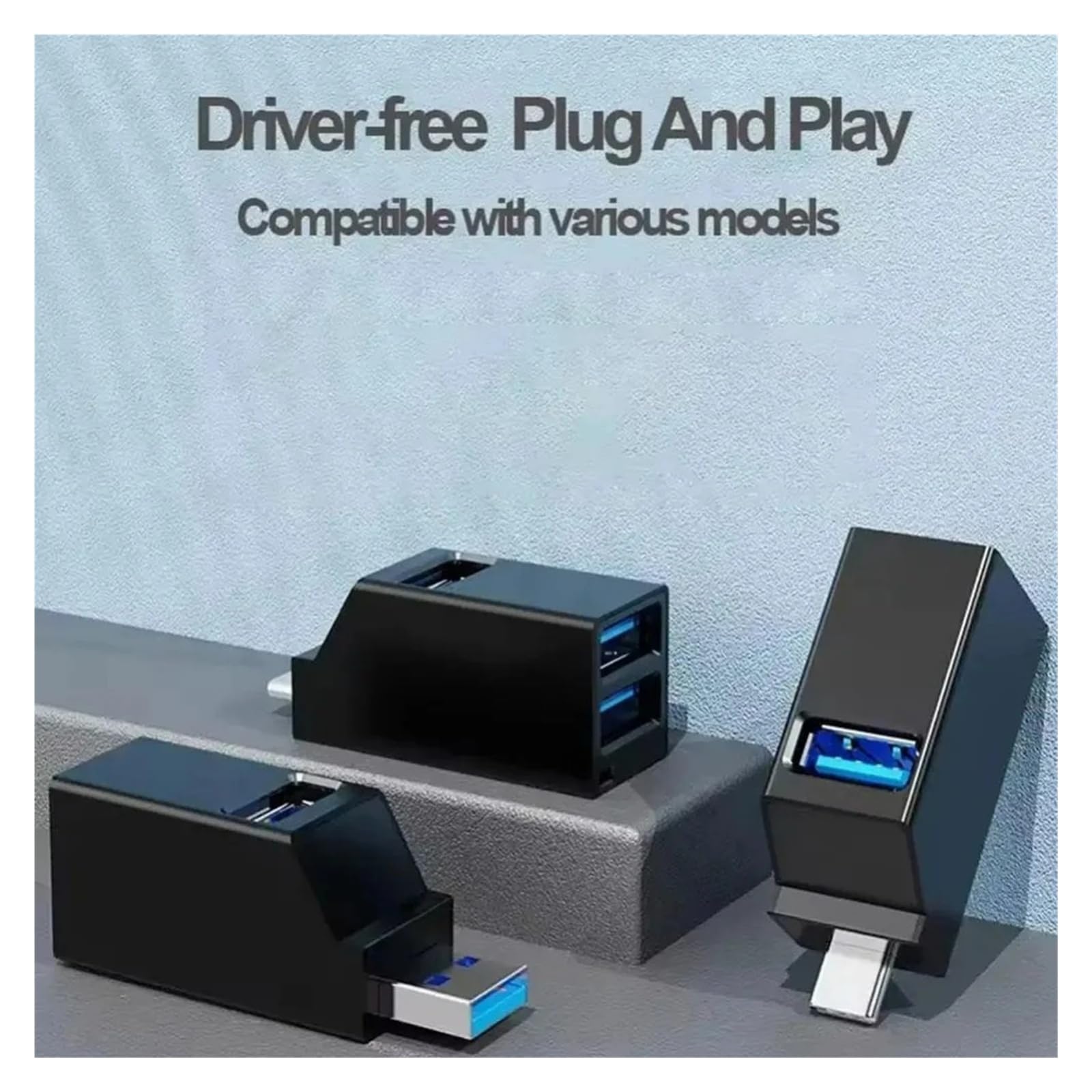 Koncentrator USB 3.0, 1-to-3 porty do mini rozdzielacza, przedłużacz Hi-Speed do PC, laptopa, czytnika kart U (USB 3.0 HUB White)