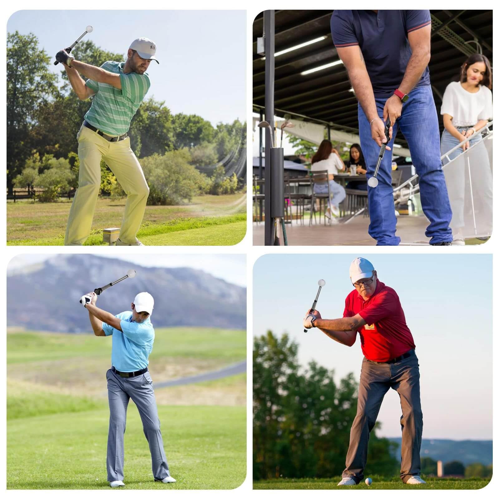 Golf Schwungtrainer, Ausziehbarer Golf Swing Trainer für Stärke & Rhythmus Golf Zubehör für Männer, Indoor-Übung, Perfekte Golf Geschenke für Männer, Golf Swing Trainer für Anfänger & Fortgeschrittene