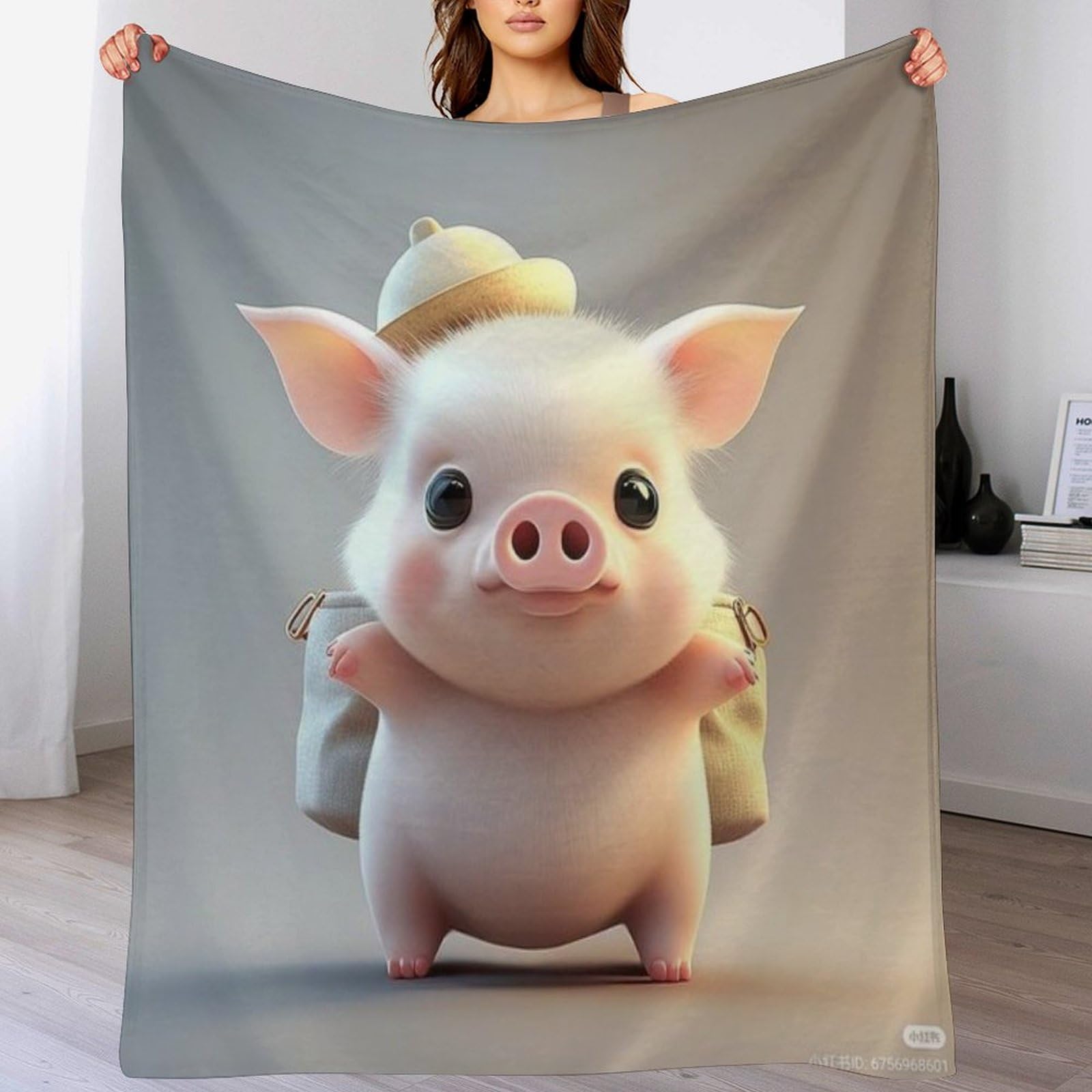 Couverture cochon mignon impression 3D cadeau de naissance et d'anniversaire enfant