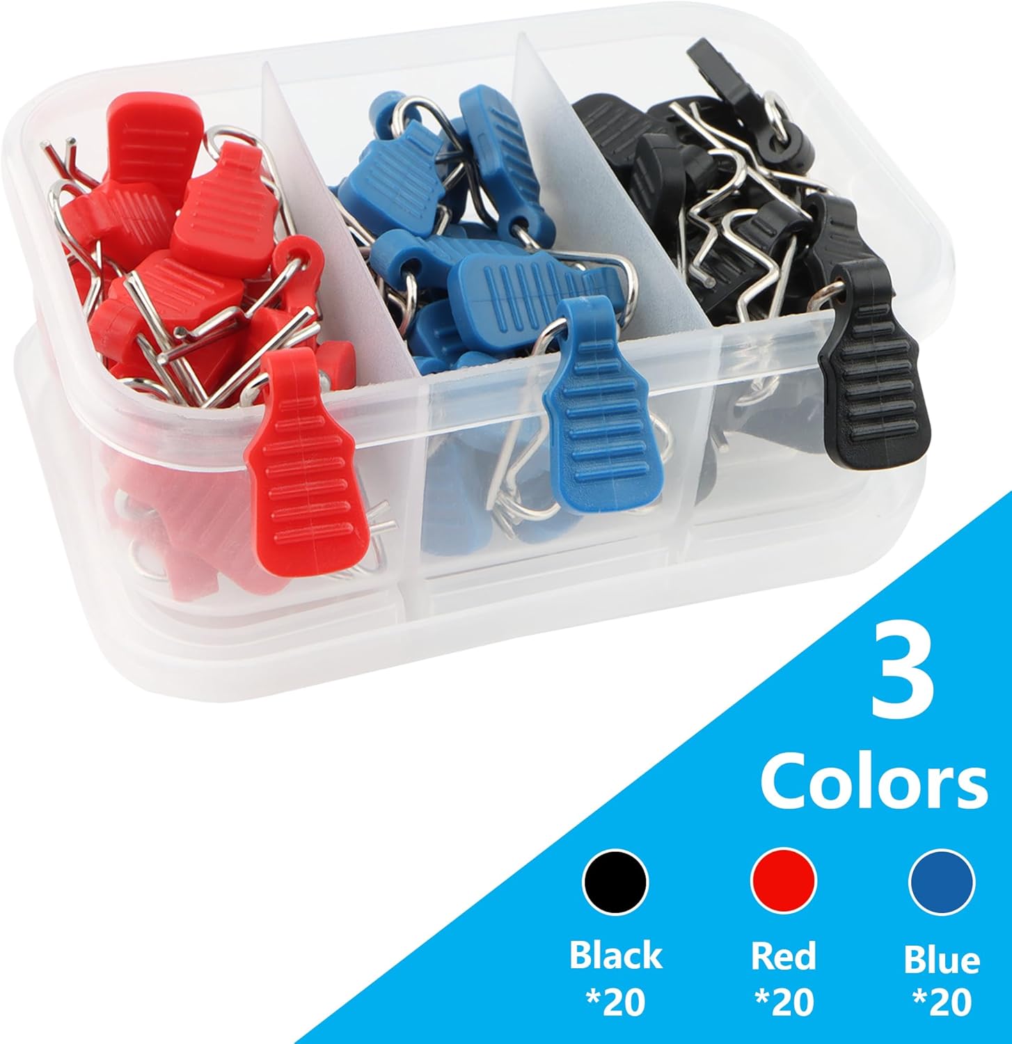 60 Pieces 1.2mm Universal RC Body Clips with Pull Tabs Car Clips RTR Clip Pins H165 Assembly Spare Parts for 1:8 1:10 1:12 Scale Redcat HPI Himoto HSP Exceed RC Car Parts Truck Buggy
