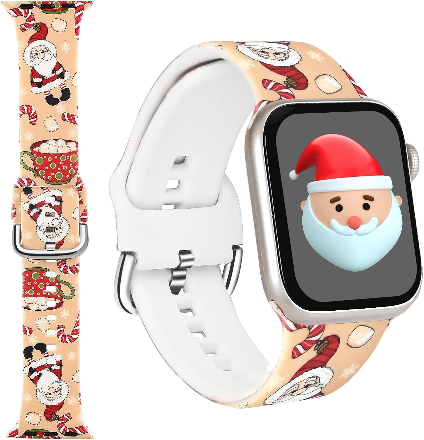 Strap for Apple Watch Band 40mm 41mm 38mm 44mm 45mm 42mm 46mm 49mm, Soft Silicone Bracelet Compatible with iWatch Band Series 10/9/8/7/6/SE/5/4/3/2/1 Ultra Women Men Gift Khaki 42mm(series 10)/41/40/38