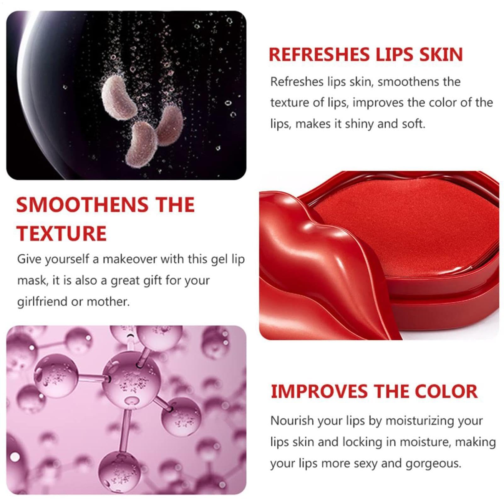 Patchs de soin des lèvres, coussinets hydratants pour les lèvres, masque de bouche hydratant, effet repulpant, hydratation profonde, maison, spa, traitements, voyage