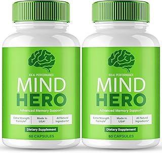 Mind Hero Brain Supplement, Mind Hero Capsules Brain Health Support - Maximum Strength Advanced Nootropic Pills Support, All Natural MindHero Cognitive Health & Function Reviews (2 Pack)