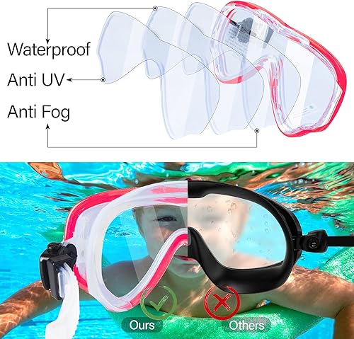 Miniatura 5 de Peicees Swimming Goggles with Nose Cover for Kids, Youth Anti Fog Swim Goggles Snorkel Diving Mask for Boys Girls