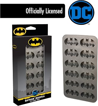 ICUP DC Comicc' Batman Molded Rubber Ice Cube Tray, Grey 8.5 x 4.5 x .9