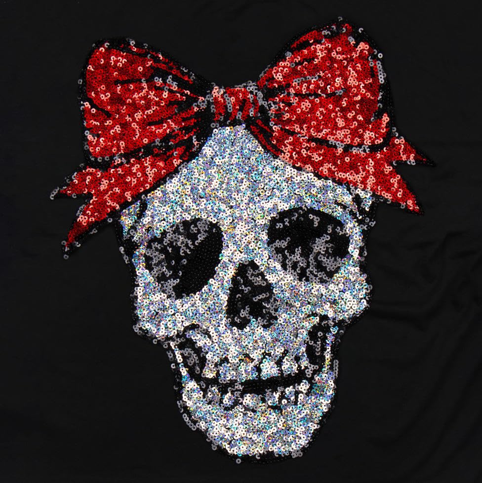 Image of PESION Womens Short Sleeve T-Shirt Sequined Tops O-Neck Funny Graphic Tees Blouse