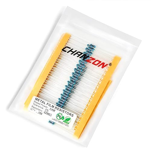 Vista 124 de Chanzon 100pcs 1/4W (0.25W) 33K Ω ohmios Resistencia fija de película metálica 0.01 ±1% Tolerancia 33KR MF Resistencias de orificio pasante