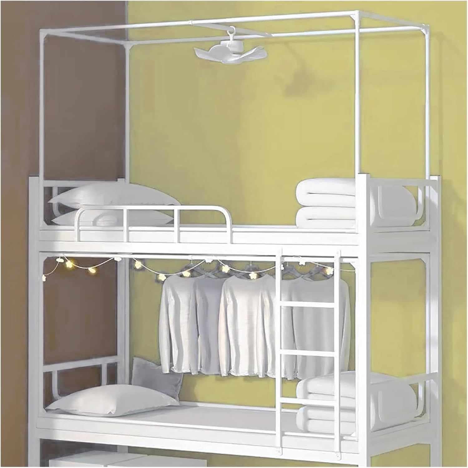 Fabric Bed Drapes Mesh Protection Canopy Shielding Netting,Bed Tents,Canopy Bed Frame,Bed Canopy Frame, Bed Frame Bunk Bed Canopy 4 Corners Canopy Bed Frame Post Poles,Bunk Bed Curtains,Twin