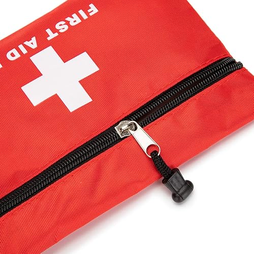 Miniatura 6 de Bolsa roja de primeros auxilios, pequeña bolsa de almacenamiento médica vacía para botiquines de primeros auxilios, paquete de emergencia,