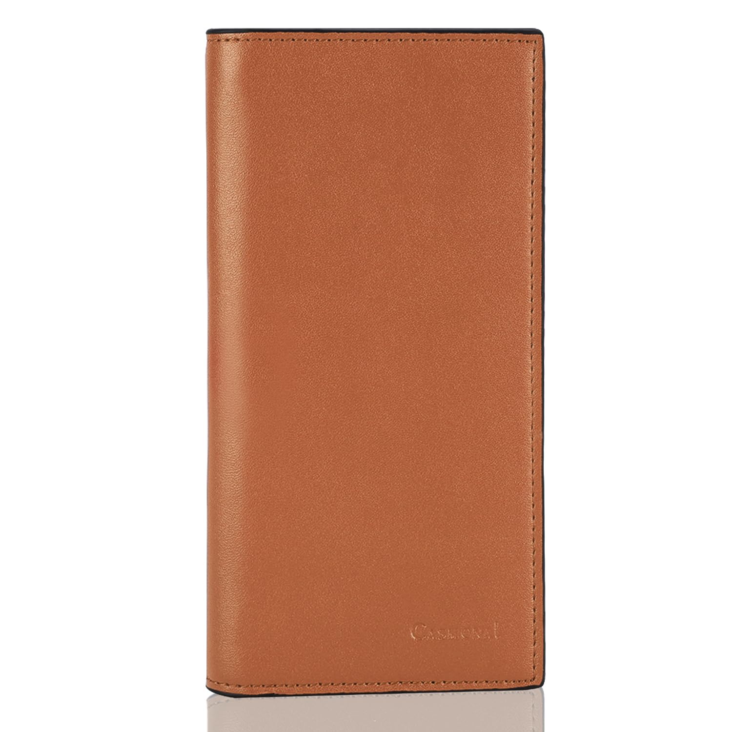 CASMONAL Premium Leather Checkbook Cover for Men and Women Checkbook Holder Wallet RFID Blocking