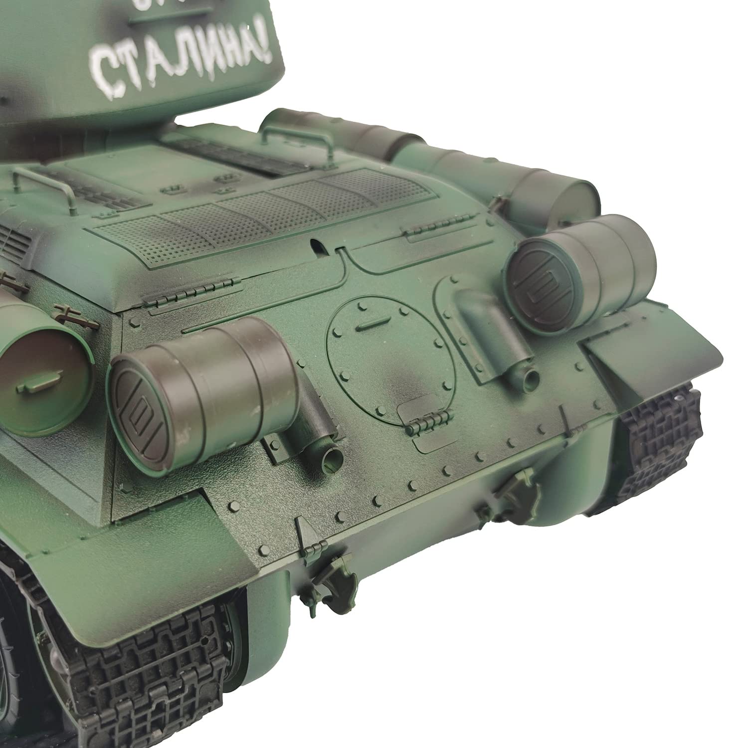 1/16 RC-Panzer T34-85 3909 7.0, mit 340° drehbarem Turm 2,4-GHz-Steuerung | Infrarotkampfsystem, ausfahrbares Kanonenrohr, integrierte LED-Beleuchtung und realistische Soundeffekte