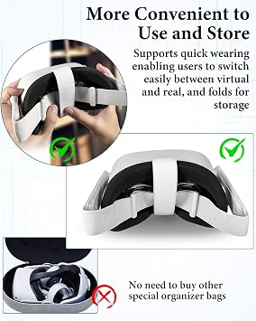 Replacement Head Strap for Quest 2 VR Headset Accessories Lightweight Adjustable Headband with Thumb Grip Caps Breathable Washable Cloth Strap for Enhanced Comfort and Long Play