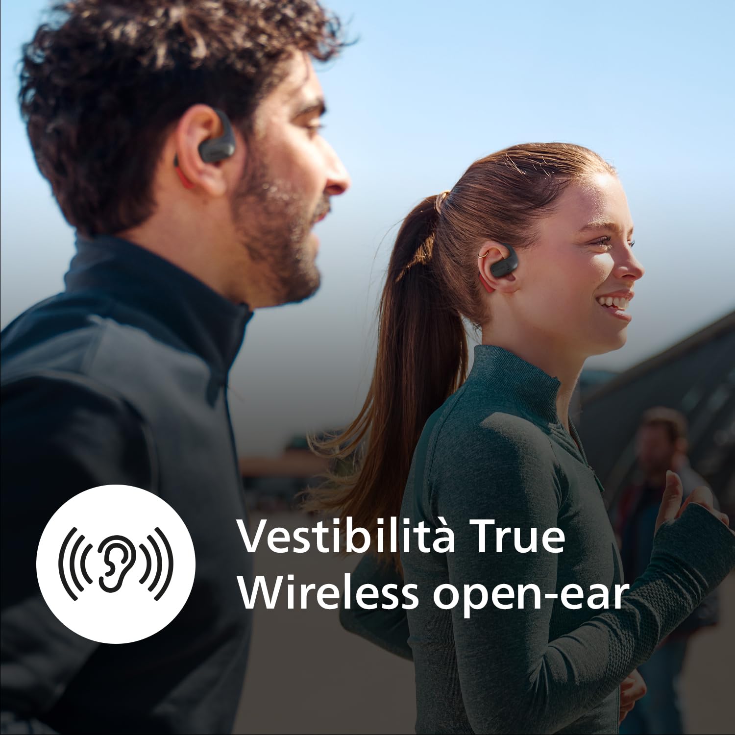 Philips TAA6709 True Wireless Cuffie open-ear Bluetooth per lo sport - Nero