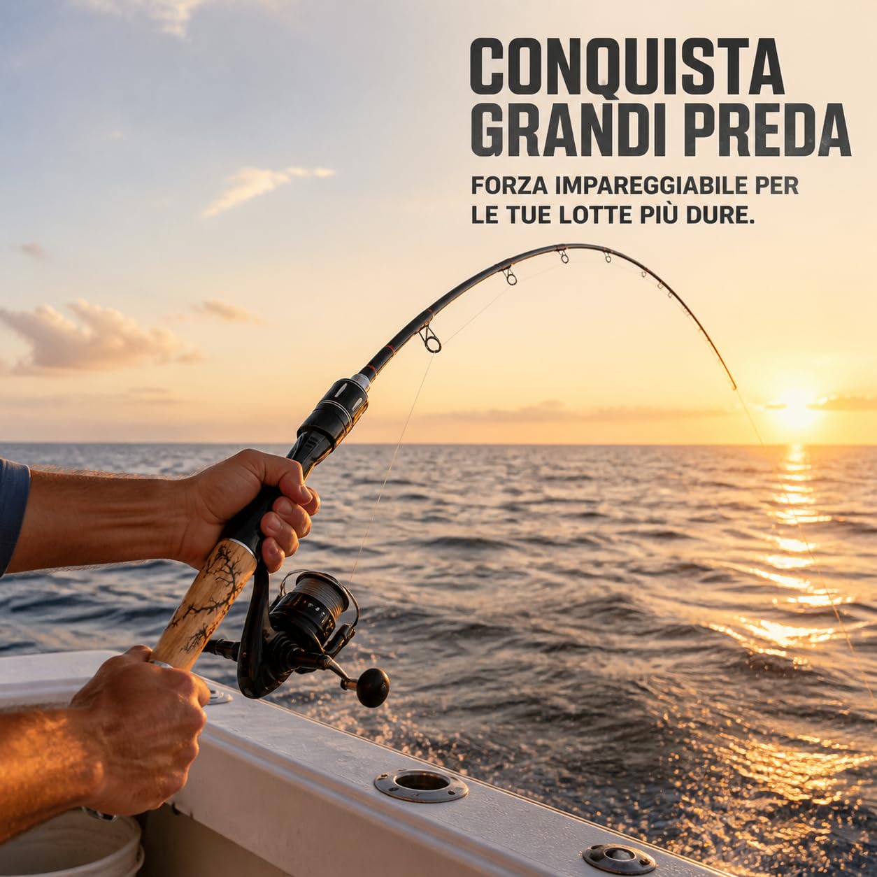 Canna da Pesca per Esche MH Hard | Impugnatura in legno, Canna da Lurecasting, Sessioni di pesca costiera, Per Pescatori Avventurosi