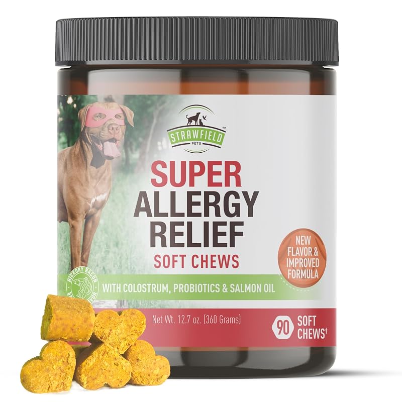 Suplemento para Cães em Mastigáveis Macios com Óleo de Salmão e Probióticos Strawfield Pets, 90 unidades
