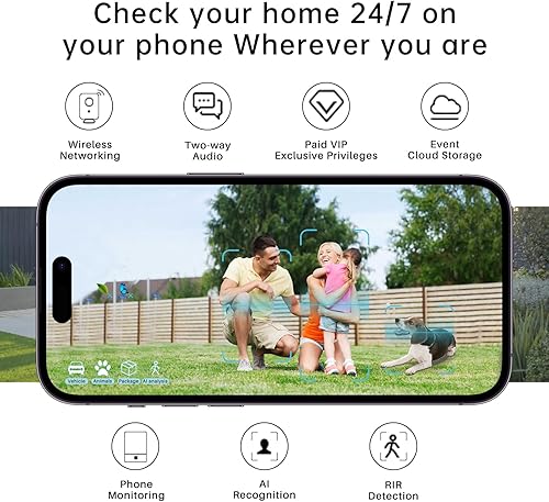 Miniatura 3 de Cámara de seguridad inalámbrica para exteriores, cámara de seguridad de solución de 3 MP para el hogar con batería de 9000 mAh, WiFi de 2.4 GHz,