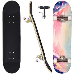 Skateboards for Beginners Adults Youths Teens Kids Girls Boys 31 Inch Pro Complete Skate Boards 7 Layer Canadian