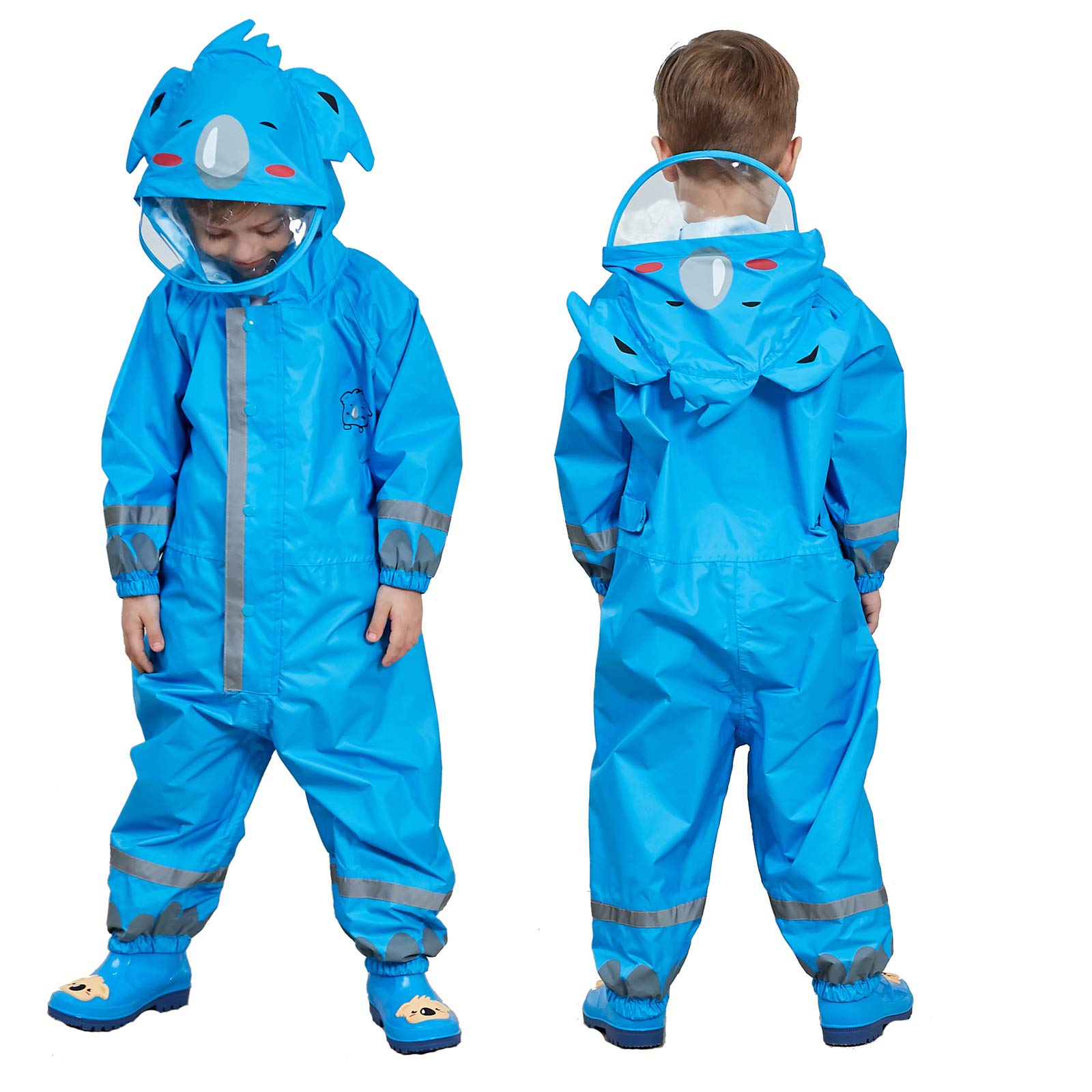 JinBei Imperméable Enfant Garcon Fille Avec Capuche Velo Complet Animal Combinaison Sport Manteaux Protection Poncho Pantalon Respirant Randonnée Pluie Unisexe 3-10 Ans