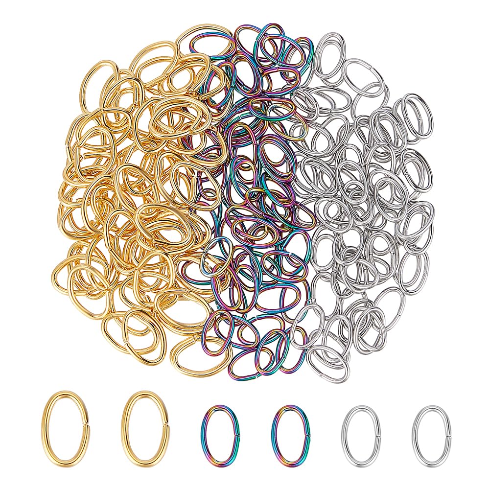 arricraft 180 Pcs 304 Stainless Steel Open Oval Jump Rings