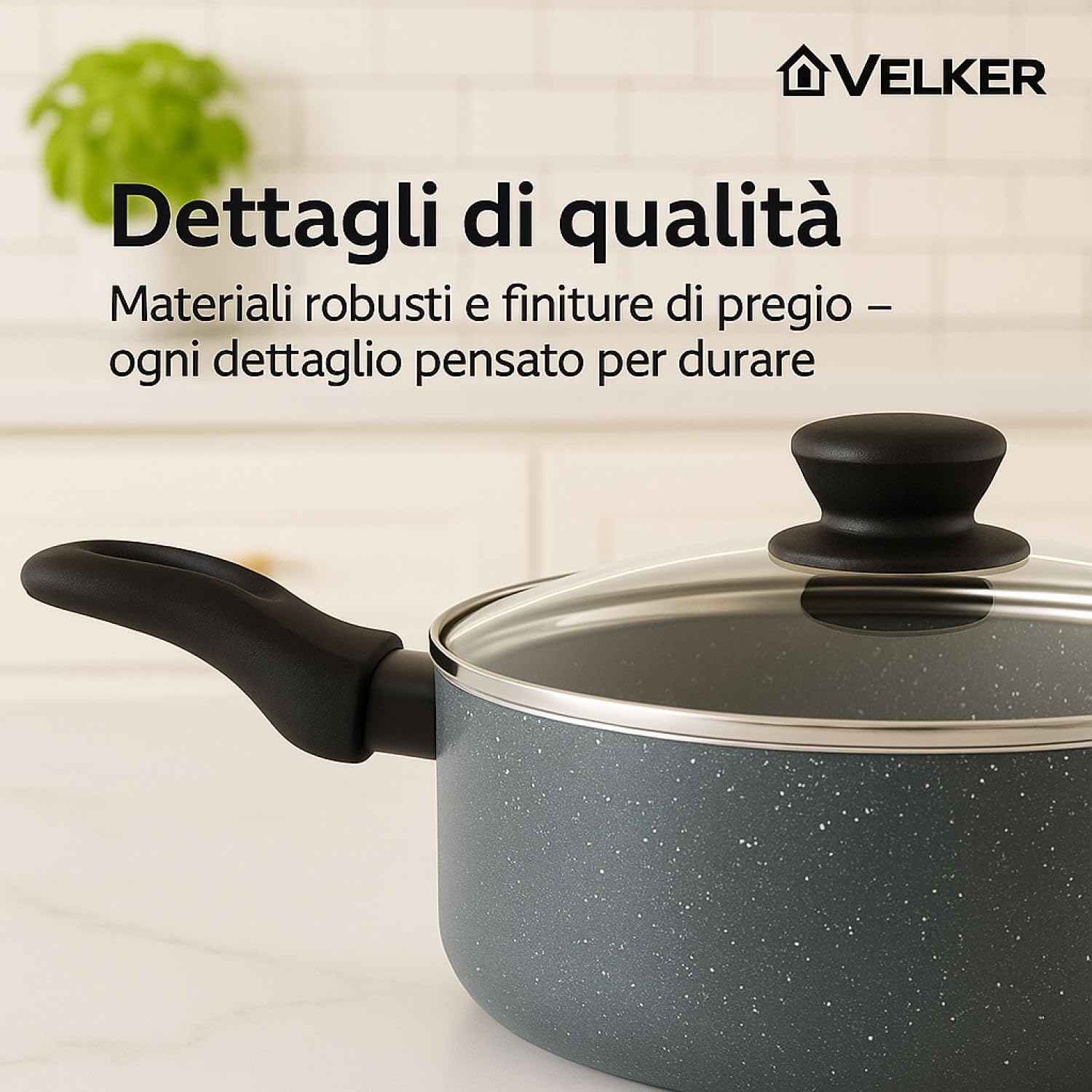 Velker - batteria da cucina a induzione 15 pezzi - kit pentole a induzione con rivestimento antiaderente adatto a tutti i piani cottura. Set pentole cucina