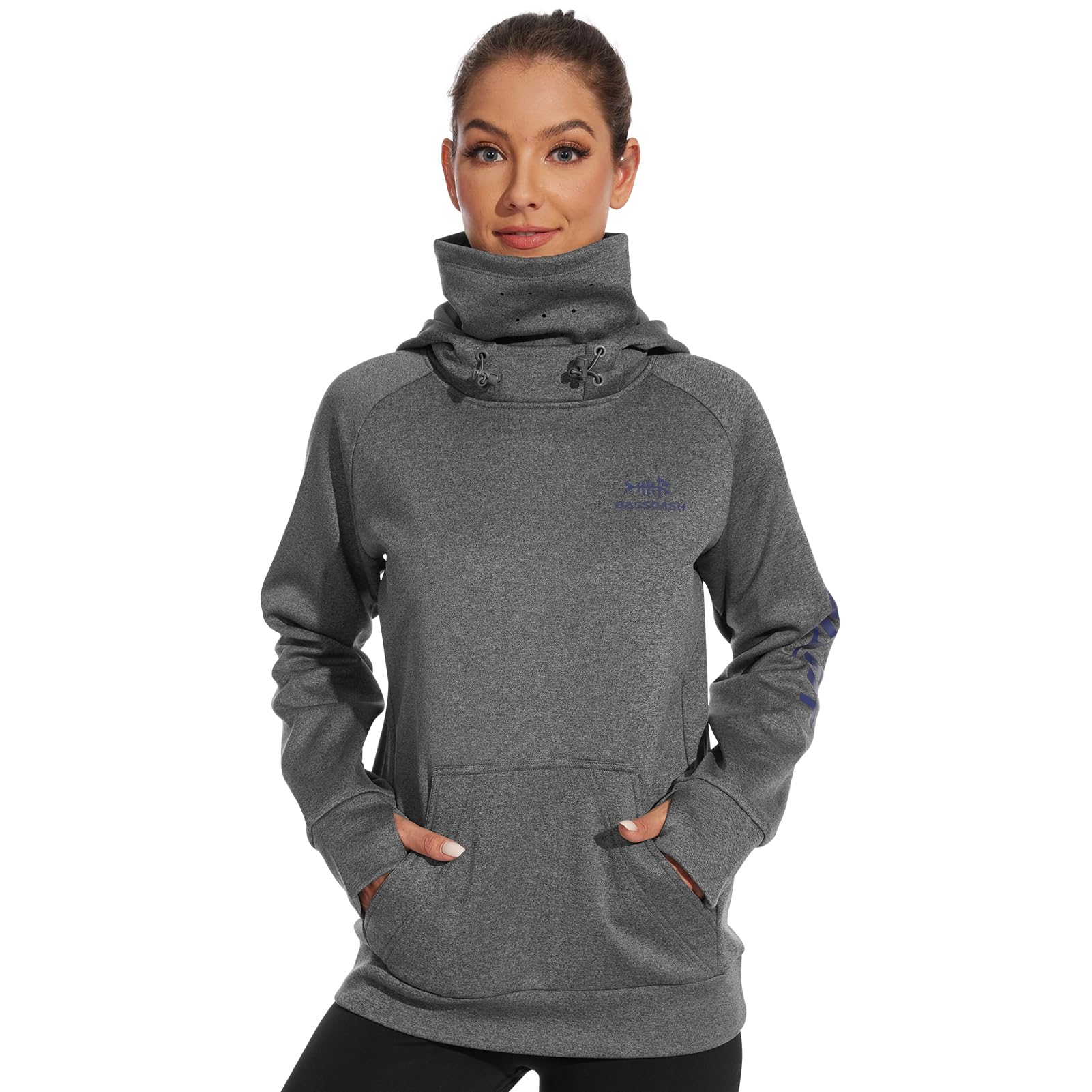 Bassdash Felpa Donna con Cappuccio in Pile con Ghetta per Il Collo,Impermeabile Inverno Felpe Calde da Escursionista Corsa Pesca