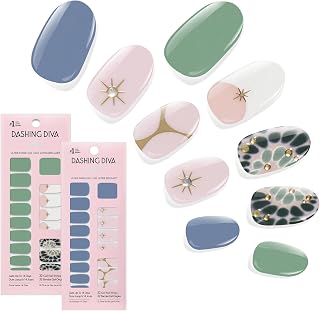 Dashing Diva Gloss Nail Strips Bundle - The Shopaholic Collection - Unlikely & Jewelry Shopping - UV Free, Chip Resistant, Long Lasting Gel Stickers - Contains 2 Sets