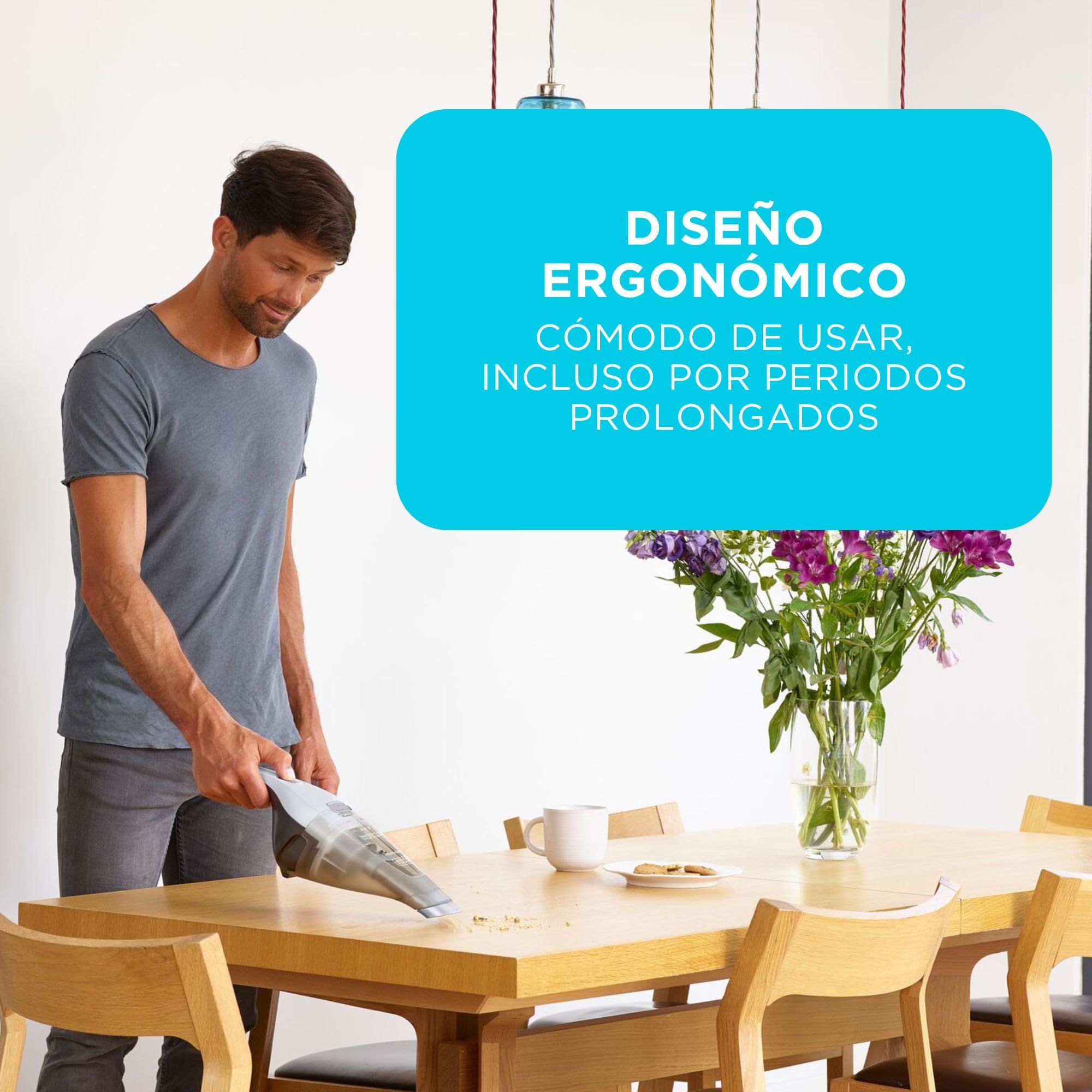 Black+Decker dustbuster 7.2V (Batería de 2.0Ah) Aspiradora de Mano Sin Cable, Morado, NVC215W-QW
