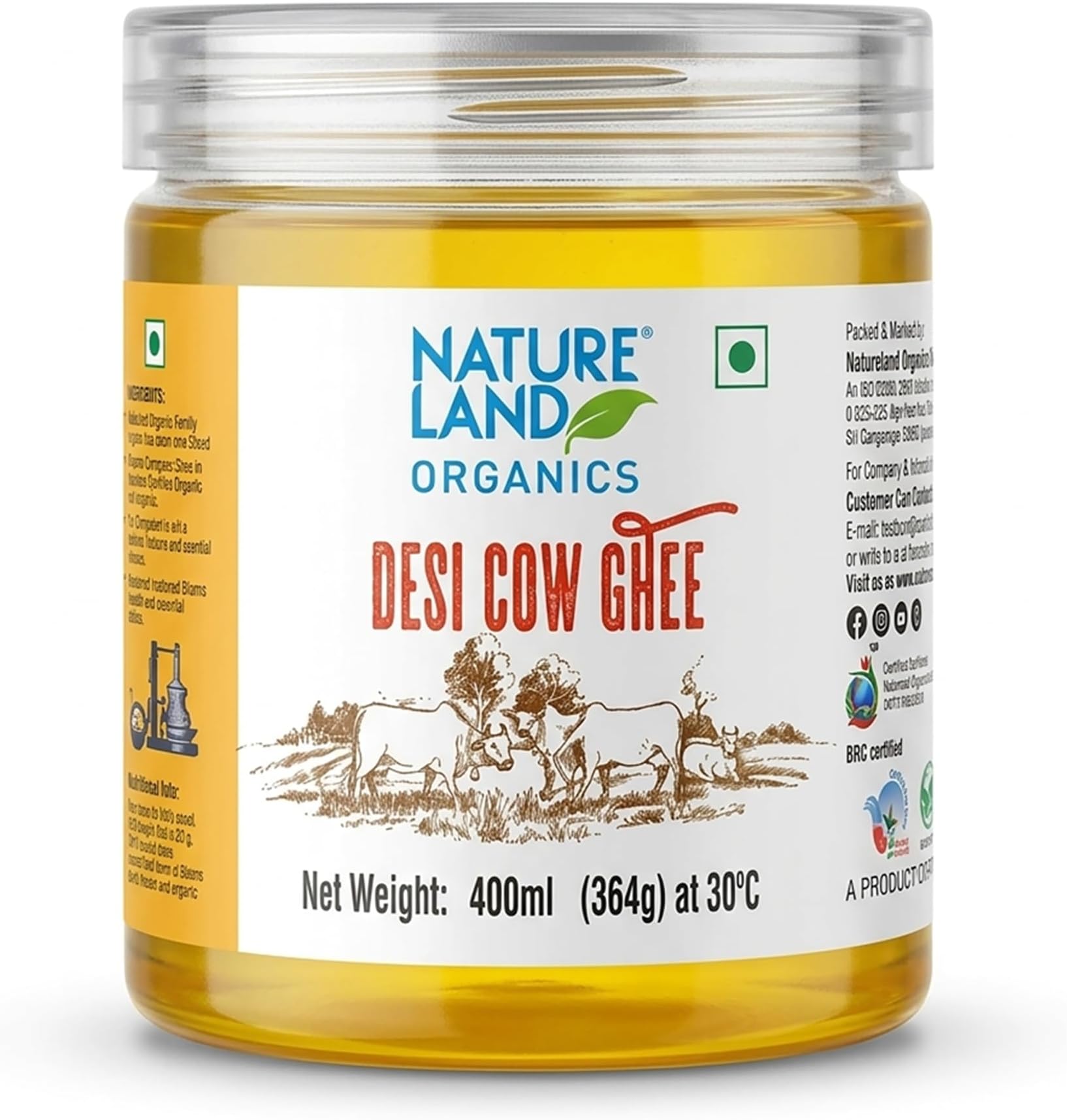 Premium Cow Ghee 400 Ml - 100% Organic Indian Desi Cow Ghee