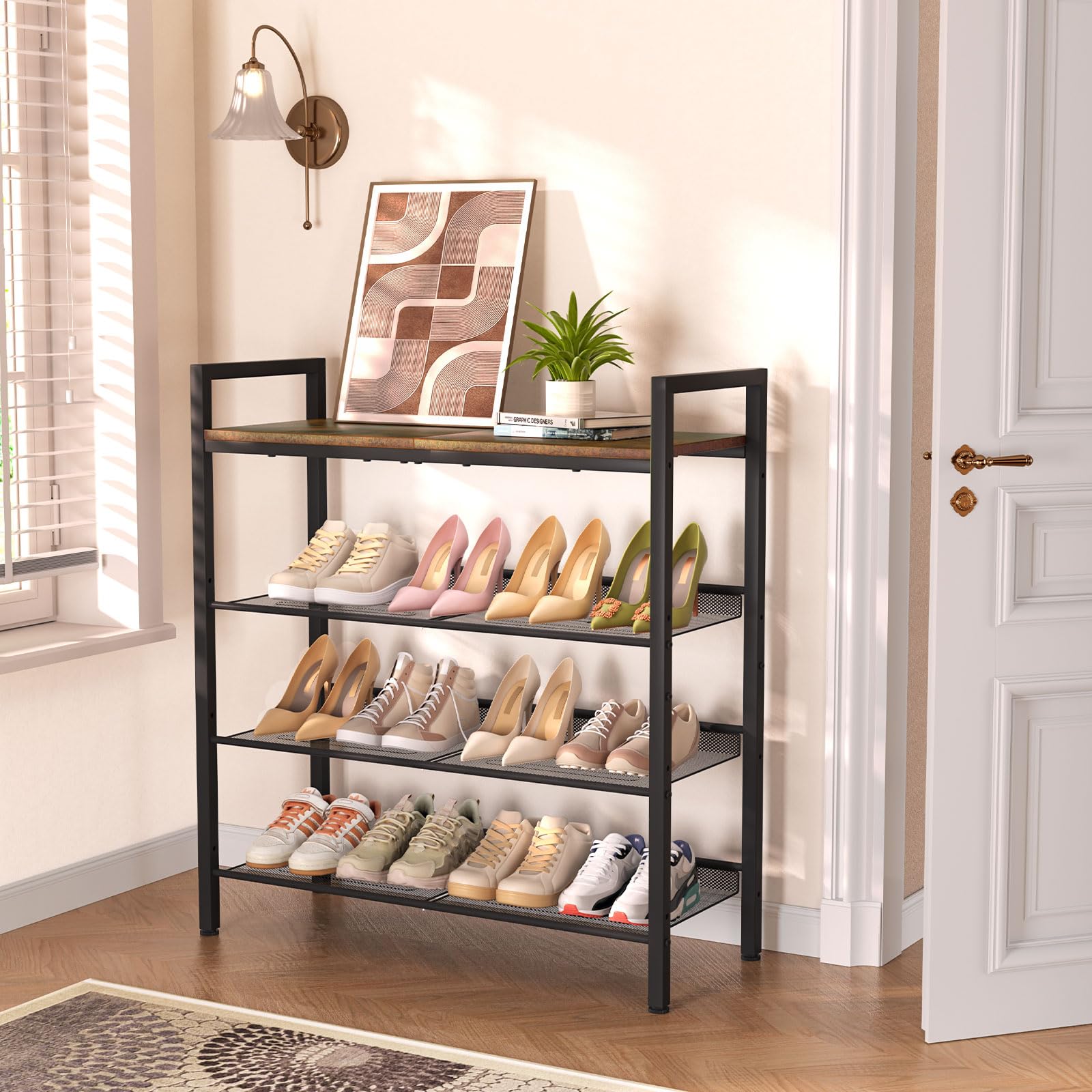Snapklik.com : WIN4ALL Shoe Rack For Front Door Entrance, 4 Tier Shoe ...
