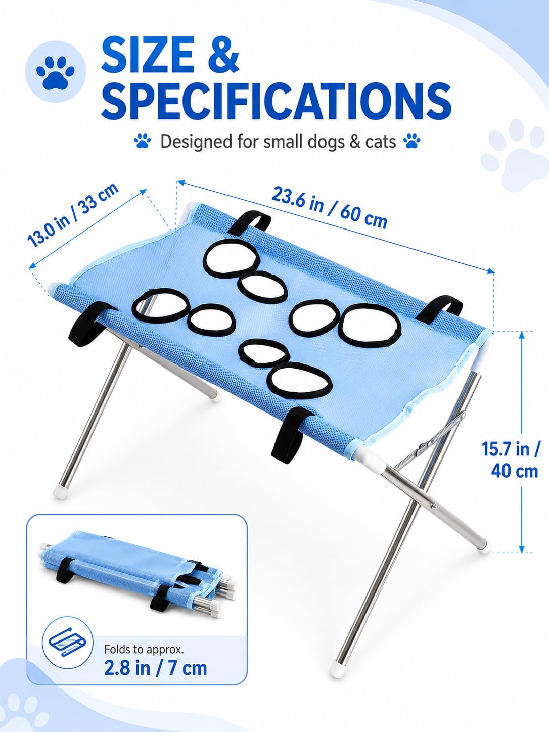 Table Toilettage pour Chiens, avec Support De Cadre, pour Chien Et Chat, pour Coupe, Soin des Griffes (CafÉ)