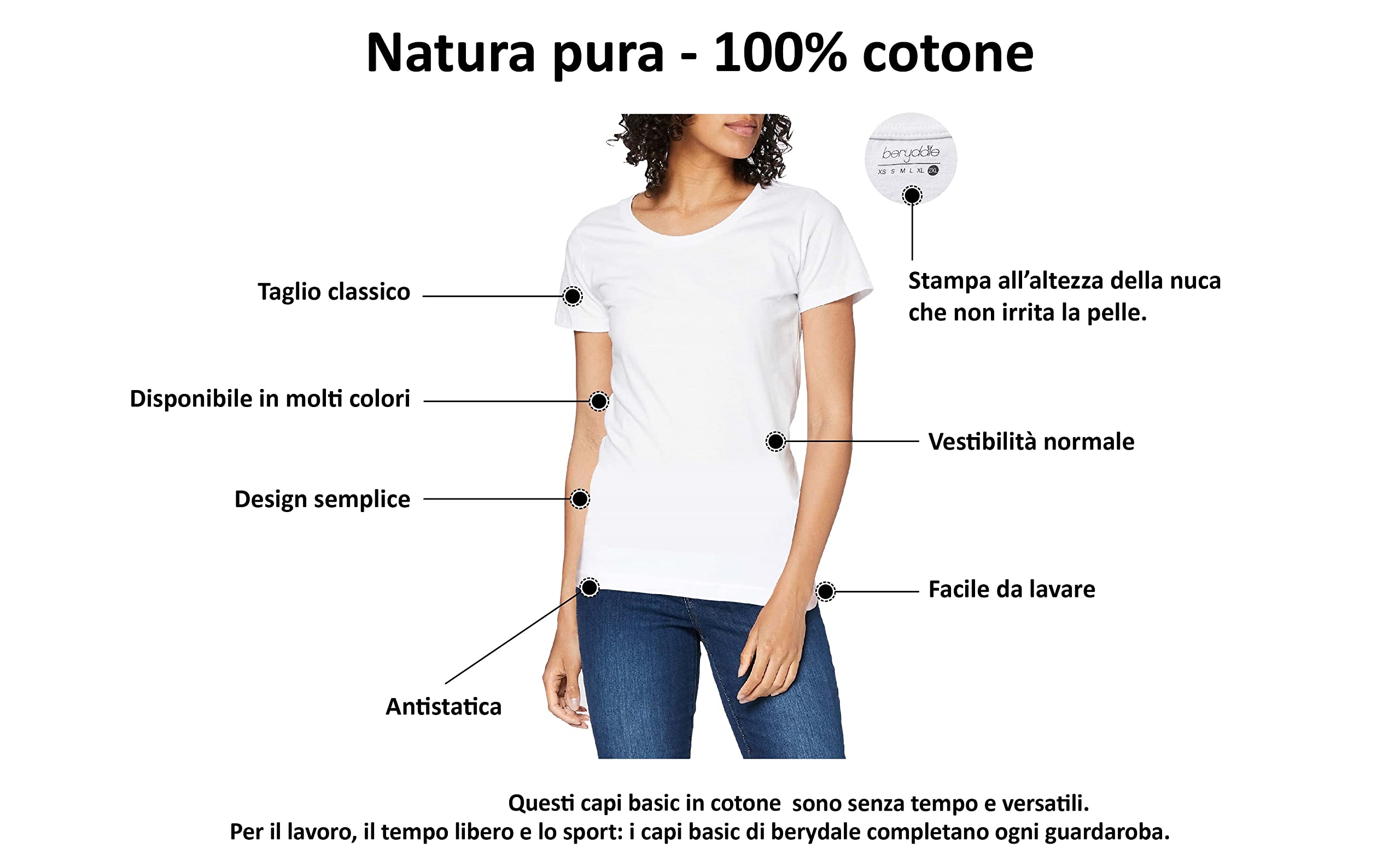 berydale Bd157 T-Shirt Donna (Pacco da 3)
